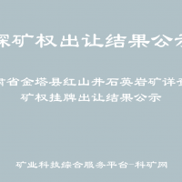 甘肅省金塔縣紅山井石英巖礦詳查探礦權(quán)掛牌出讓結(jié)果公示