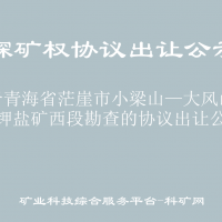 關(guān)于青海省茫崖市小梁山—大風(fēng)山地區(qū)鉀鹽礦西段勘查的協(xié)議出讓公示