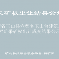 江西省玉山縣六都鄉(xiāng)玉山臺建筑用灰?guī)r礦采礦權出讓成交結果公示