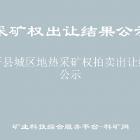 安平縣城區(qū)地?zé)岵傻V權(quán)拍賣出讓結(jié)果公示