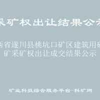 江西省遂川縣桃坑口礦區(qū)建筑用砂巖礦采礦權出讓成交結果公示